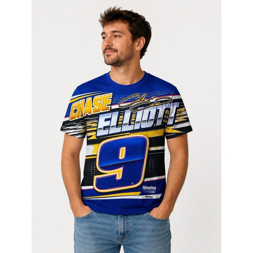 Chase Elliott #9 Nascar Hendrick Motorsports All Over Print Shirt Large (p1)